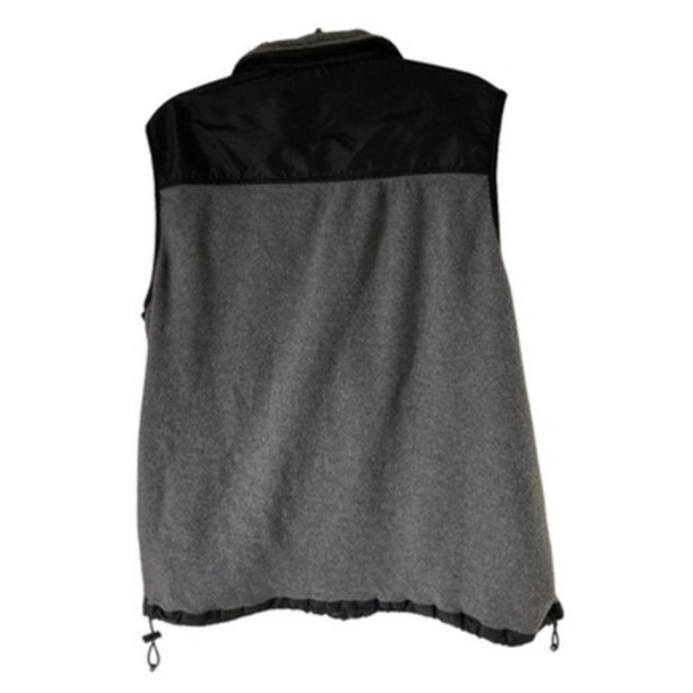Chaps Mens Full Zip Fleece Vest Gray Black Colorblock Large Y2K Outdoor - Picture 2 of 10